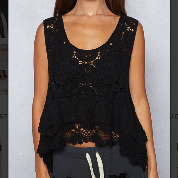 POL Floral Crochet Layered Eyelet Lace Tank Top - Picture 1 of 5